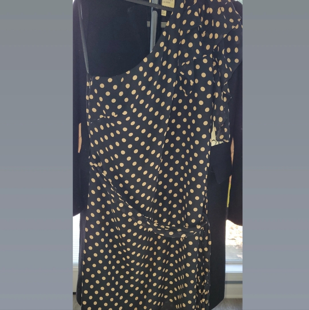 One shoulder Silk Milly Polka Dot dress